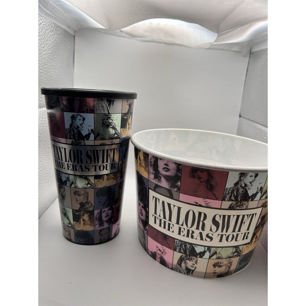 TAYLOR SWIFT THE ERAS TOUR MOVIE 2023 Drink Cup + lid + Popcorn Tub